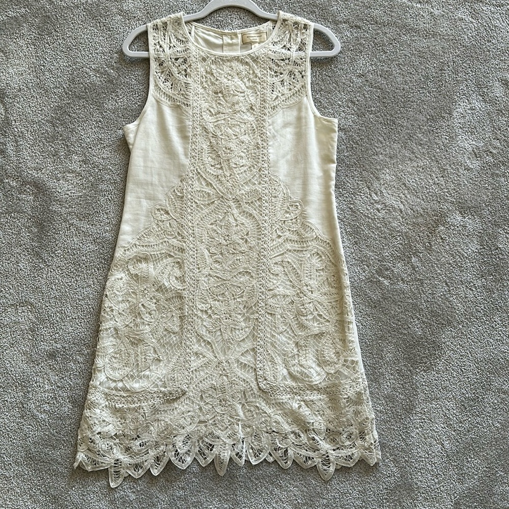 White lace shift dress